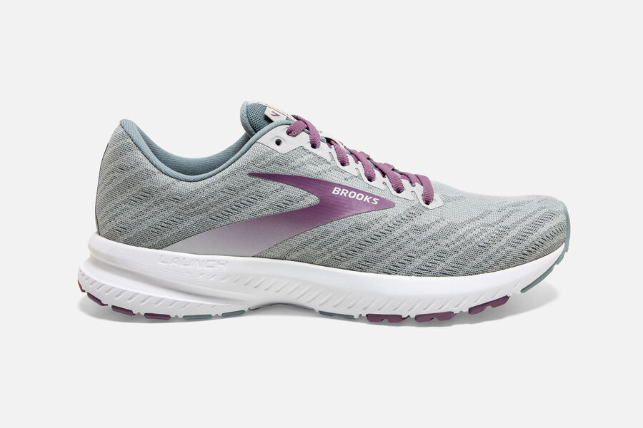 Brooks Women's Launch 7 Road Running Shoes Grey/Purple KXNY-04728